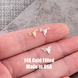 Hummingbird Connector 14K Gold Filled Permanent Jewelry Connectors 925 Sterling Silver 14K GF Humming Bird word connectors charm, pendant