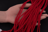 Red- High Quality in Roundel, 6mm, 8mm- Full 15.5 Inch Strand-15.5 inch Strand Smooth Crystal Beads