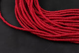 Red- High Quality in Roundel, 6mm, 8mm- Full 15.5 Inch Strand-15.5 inch Strand Smooth Crystal Beads