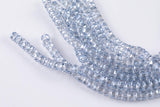 2str 8mm Crystal Beads Roundel Faceted Water Mystic Blue 6" strands
