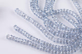 2str 8mm Crystal Beads Roundel Faceted Water Mystic Blue 6" strands