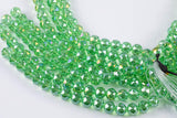 2str 10mm Crystal Beads Round Faceted Apple Green 6" strands