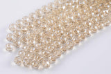 2str 10mm Crystal Beads Round Faceted Champagne 6" strands