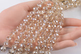 2str 10mm Crystal Beads Round Faceted Champagne 6" strands