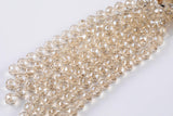 2str 10mm Crystal Beads Round Faceted Champagne 6" strands