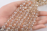 2str 10mm Crystal Beads Round Faceted Champagne 6" strands