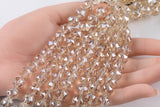2str 10mm Crystal Beads Round Faceted Champagne 6" strands