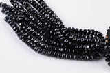 2str 8mm Crystal Beads Roundel Faceted Black 6" strands