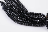 2str 8mm Crystal Beads Roundel Faceted Black 6" strands