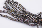 2str 8mm Crystal Beads Roundel Faceted Gunmetal Peacock 6" strands