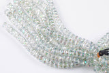 2str 8mm Crystal Beads Roundel Faceted Green Champagne AB 6" strands