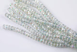 2str 8mm Crystal Beads Roundel Faceted Green Champagne AB 6" strands