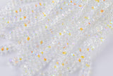 2str 8mm Crystal Beads Roundel Faceted Clear AB 6" strands