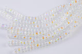 2str 8mm Crystal Beads Roundel Faceted Clear AB 6" strands
