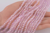 6mm Pink AB Crystal Rondelle -2 or 5 or 10 STRANDS