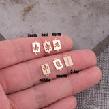 Mahjong Connectors - East West North South Middle Permanent Jewelry Connector 14kt Gold Filled Sterling Silver - Made from Scratch in USA