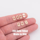 Mahjong Connectors - East West North South Middle Permanent Jewelry Connector 14kt Gold Filled Sterling Silver - Made from Scratch in USA
