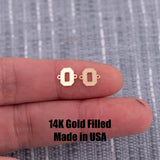 O Varsity Letter Ohio Football Connector Letter O Zero Sport 14K Gold Filled Sterling Silver Connectors Bracelet Necklace Permanent Jewelry