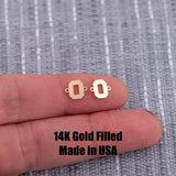 O Varsity Letter Ohio Football Connector Letter O Zero Sport 14K Gold Filled Sterling Silver Connectors Bracelet Necklace Permanent Jewelry