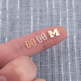 Letter M Varsity Font Letter Football Connector Michigan 14K Gold Filled 925 Silver Sport Connectors Bracelet or Necklace Permanent Jewelry