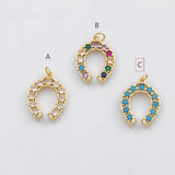 18K Gold pvd Horseshoe horse shoe charm s Charms - Tarnish Resistant