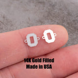 O Varsity Letter Football Ohio Connector Letter O or Zero 14K Gold Filled Sterling Silver Connectors Bracelet or Necklace Permanent Jewelry