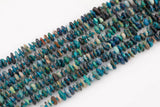 Natural Azurite Malachite Freeform Flat Nugget Beads 10-12mm Wide 15.5 - 16" A Quality
