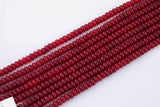 Maroon Jade Roundel Beads 8mm - High Quality in Roundel - Full 15.5 Inch Strand Smooth Gemstone Beads