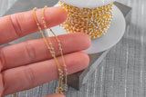 14kt Mix Metal Gold Filled Silver 1.2mm Satellite Chain - Cable Chain with 2.3mm Balls - Chain for Permanent Jewelry - USA made