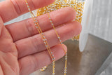 14kt Mix Metal Gold Filled Silver 1.2mm Satellite Chain - Cable Chain with 2.3mm Balls - Chain for Permanent Jewelry - USA made