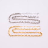 May include: Two necklaces: one silver-colored and one gold-colored. Both feature a chain link design. The necklaces are displayed on a white background. The gold necklace is below the silver necklace.