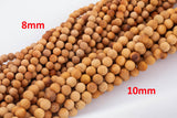 Natural Golden Sandalwood !Strong Scent! Smooth Round Beads 6mm 8mm 10mm 12mm 15.5" Strand Very Fragrant!
