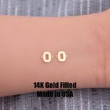 O Varsity Letter Ohio Football Connector Letter O Zero Sport 14K Gold Filled Sterling Silver Connectors Bracelet Necklace Permanent Jewelry