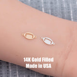 Football Connector Permanent Jewelry Connectors 14K Gold Filled or 925 Sterling Silver Gold Filled Connectors Bracelet Necklace Supply
