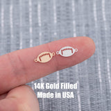 Football Connector Permanent Jewelry Connectors 14K Gold Filled or 925 Sterling Silver Gold Filled Connectors Bracelet Necklace Supply