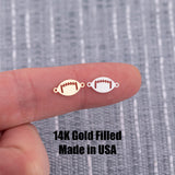 Football Connector Permanent Jewelry Connectors 14K Gold Filled or 925 Sterling Silver Gold Filled Connectors Bracelet Necklace Supply