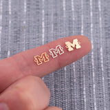 Letter M Varsity Font Letter Football Connector Michigan 14K Gold Filled 925 Silver Sport Connectors Bracelet or Necklace Permanent Jewelry