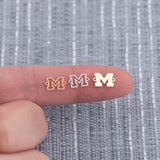Letter M Varsity Font Letter Football Connector Michigan 14K Gold Filled 925 Silver Sport Connectors Bracelet or Necklace Permanent Jewelry