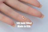 Book connector for Permanent Jewelry 14K Gold Filled sterling silver connector pendant