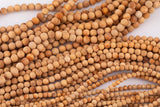 Natural Tan Sandalwood !Strong Scent! Smooth Round Beads 6mm 8mm 10mm 12mm 15.5" Strand Very Fragrant!