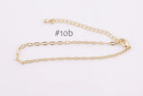 Modern Satellite Paperclip Charm Bracelet 18k Gold Bracelet Anklet Chain One Size Fits All 6.75 inches - 2 inch extender Tarnish Resistant