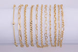 Modern Satellite Paperclip Charm Bracelet 18k Gold Bracelet Anklet Chain One Size Fits All 6.75 inches - 2 inch extender Tarnish Resistant