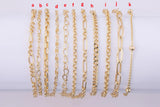 Modern Satellite Paperclip Charm Bracelet 18k Gold Bracelet Anklet Chain One Size Fits All 6.75 inches - 2 inch extender Tarnish Resistant