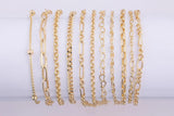 Modern Satellite Paperclip Charm Bracelet 18k Gold Bracelet Anklet Chain One Size Fits All 6.75 inches - 2 inch extender Tarnish Resistant