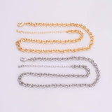 May include: Two necklaces: one gold-toned and one silver-toned. Both feature a chain link design with a lobster clasp closure and an extender chain. The necklaces are displayed on a white background.