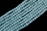Cats Eye- Selenite Quartz- High Quality in Smooth Round, 4mm, 6mm, 8mm, 10mm, 12mm- Full Strand 15.5 inches Long- Light Aquamarine