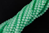 Cats Eye- Selenite Quartz- High Quality in Smooth Round, 4mm, 6mm, 8mm, 10mm, 12mm- Full Strand 15.5 inches Long- Lime Green