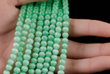 Cats Eye- Selenite Quartz- High Quality in Smooth Round, 4mm, 6mm, 8mm, 10mm, 12mm- Full Strand 15.5 inches Long- Lime Green