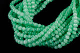 Cats Eye- Selenite Quartz- High Quality in Smooth Round, 4mm, 6mm, 8mm, 10mm, 12mm- Full Strand 15.5 inches Long- Lime Green