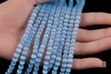 Cats Eye- Selenite Quartz- High Quality in Smooth Round, 4mm, 6mm, 8mm, 10mm, 12mm- Full Strand 15.5 inches Long- Chalcedony Blue